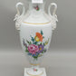 Prachtvolle Dresden Porzellan Schwanenhenkel Vase – Handbemaltes Blumendekor