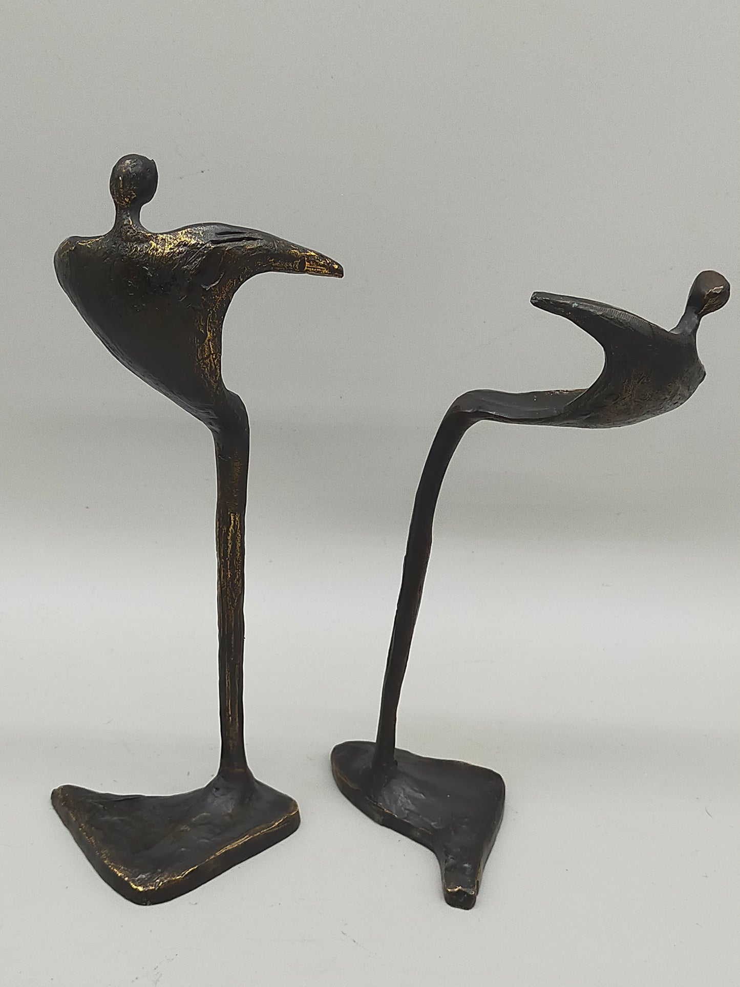 Abstrakte Skulpturen im Set – Künstlerische Bronze Optik