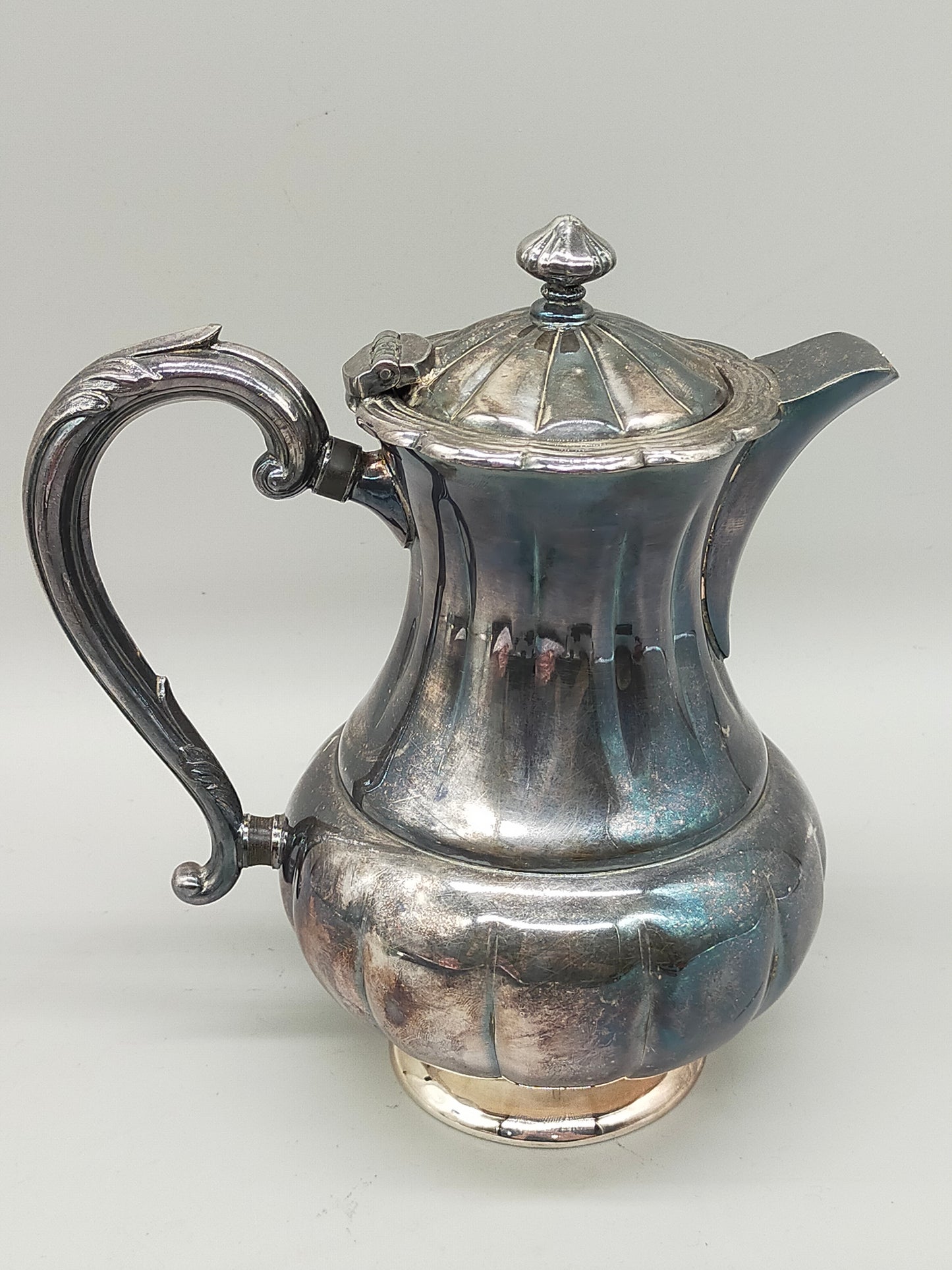 Antike Primrose Plate Kaffeekanne – Versilbert auf Kupfer