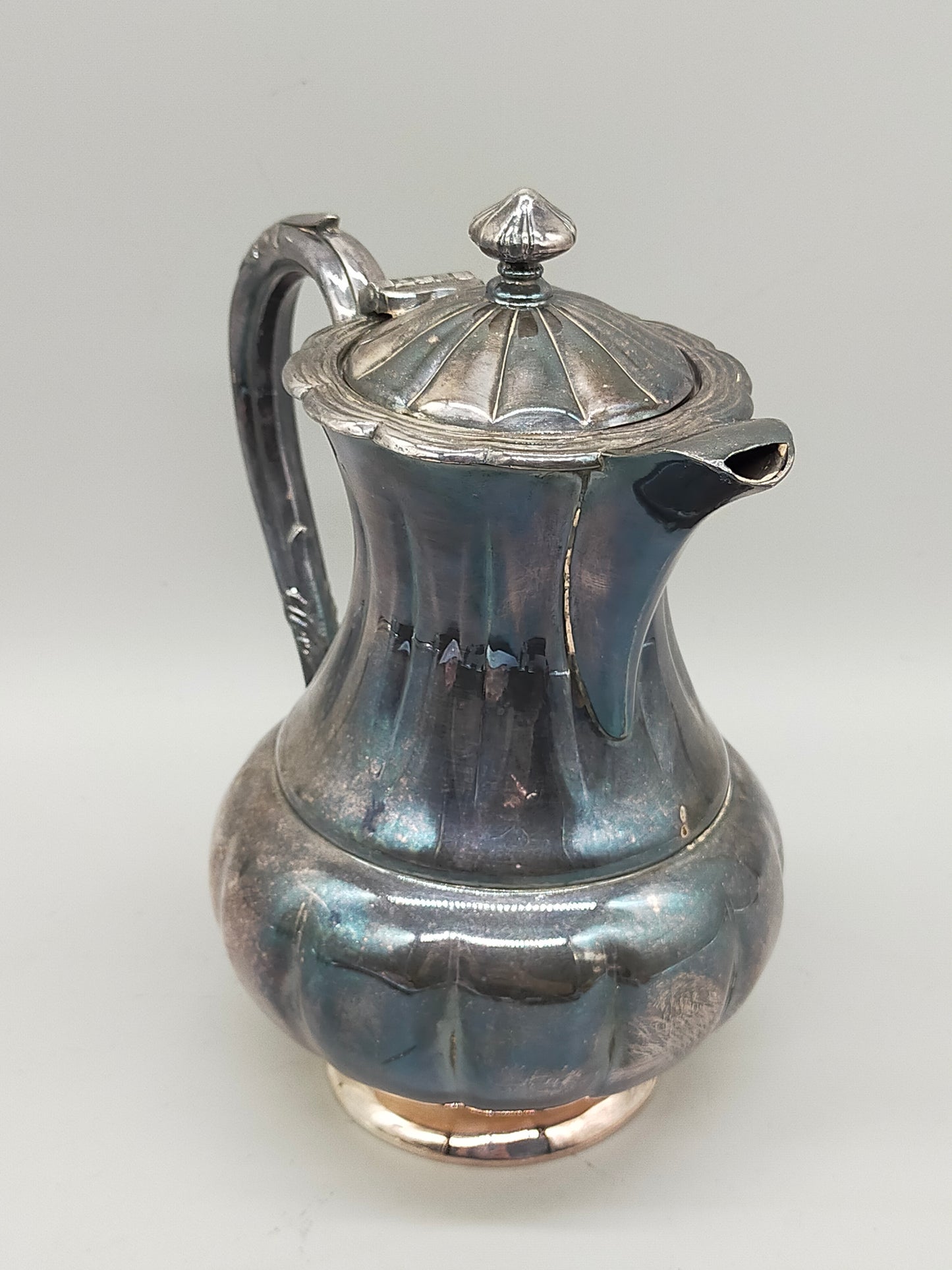 Antike Primrose Plate Kaffeekanne – Versilbert auf Kupfer