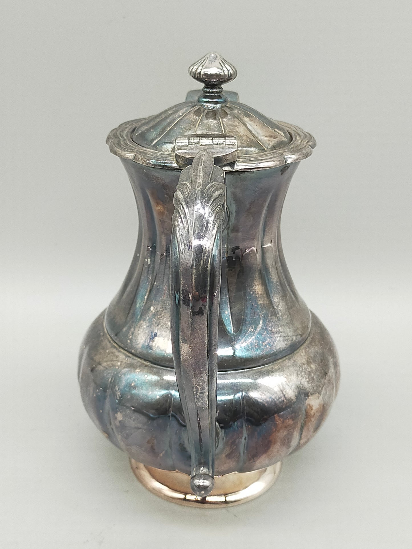 Antike Primrose Plate Kaffeekanne – Versilbert auf Kupfer