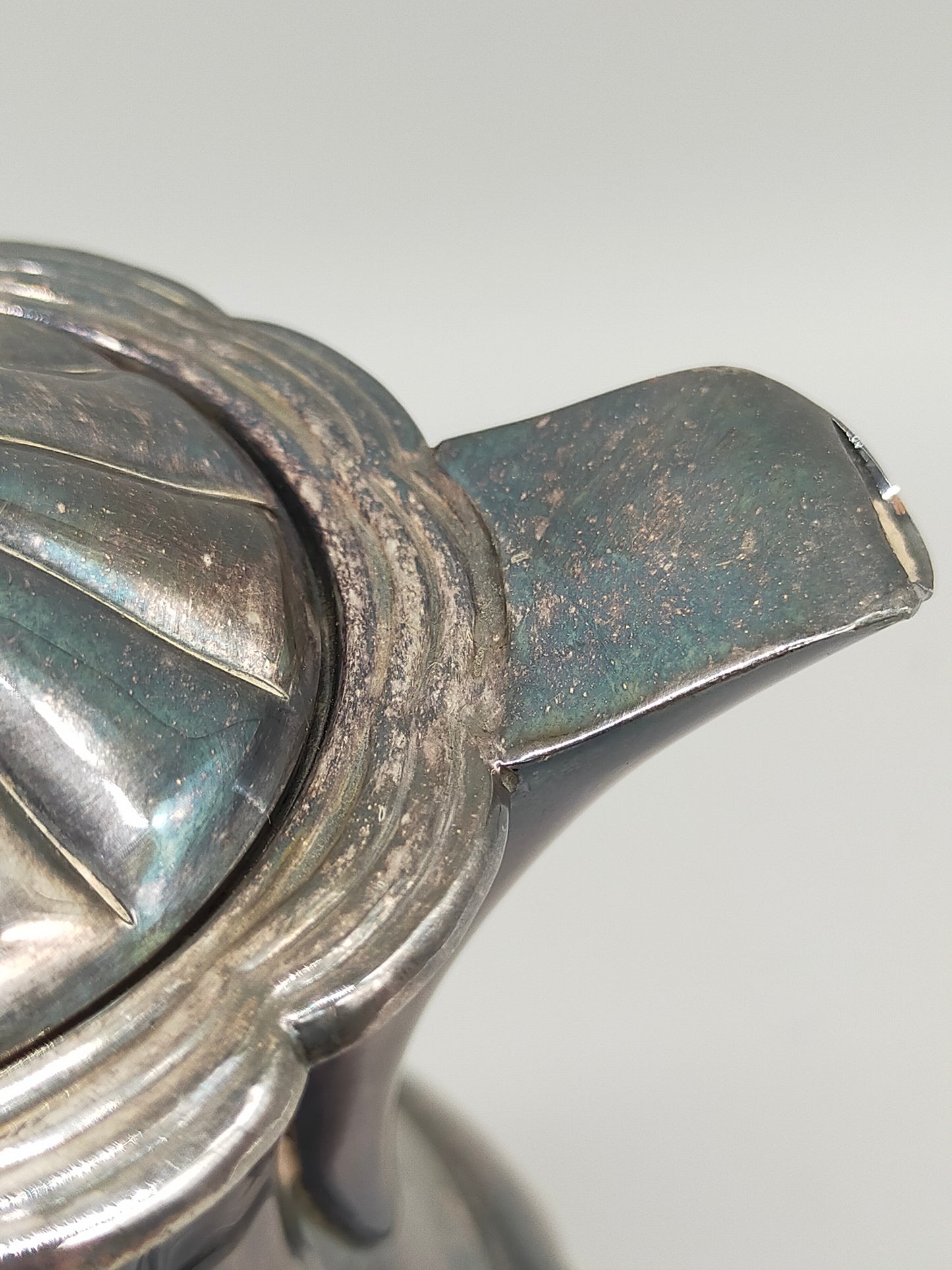 Antike Primrose Plate Kaffeekanne – Versilbert auf Kupfer