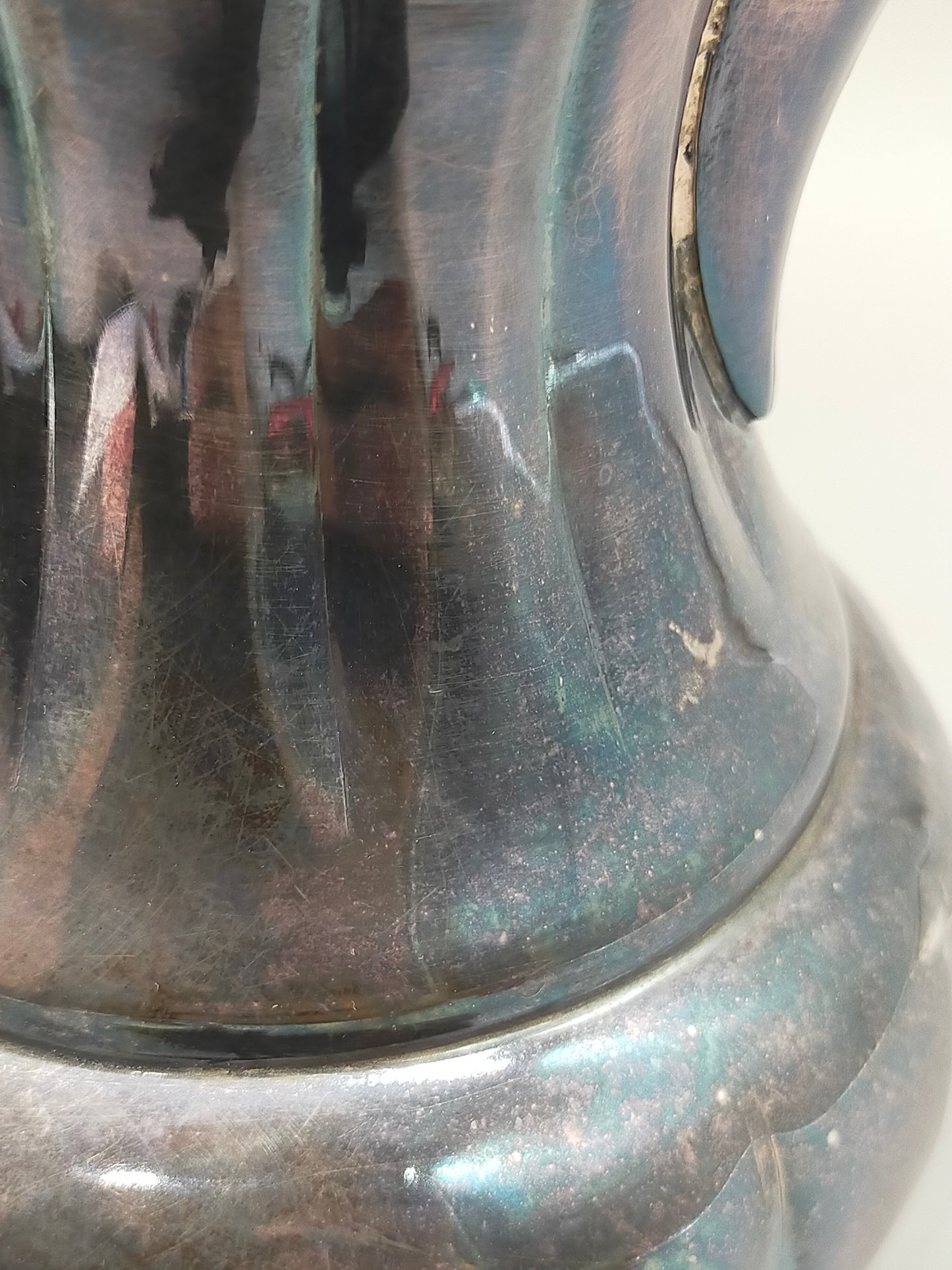 Antike Primrose Plate Kaffeekanne – Versilbert auf Kupfer