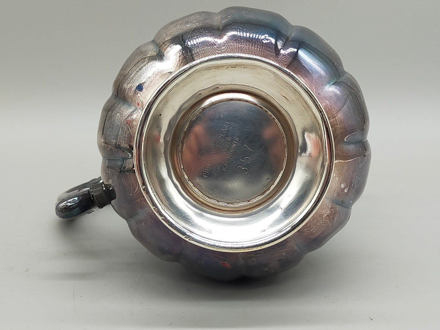 Antike Primrose Plate Kaffeekanne – Versilbert auf Kupfer