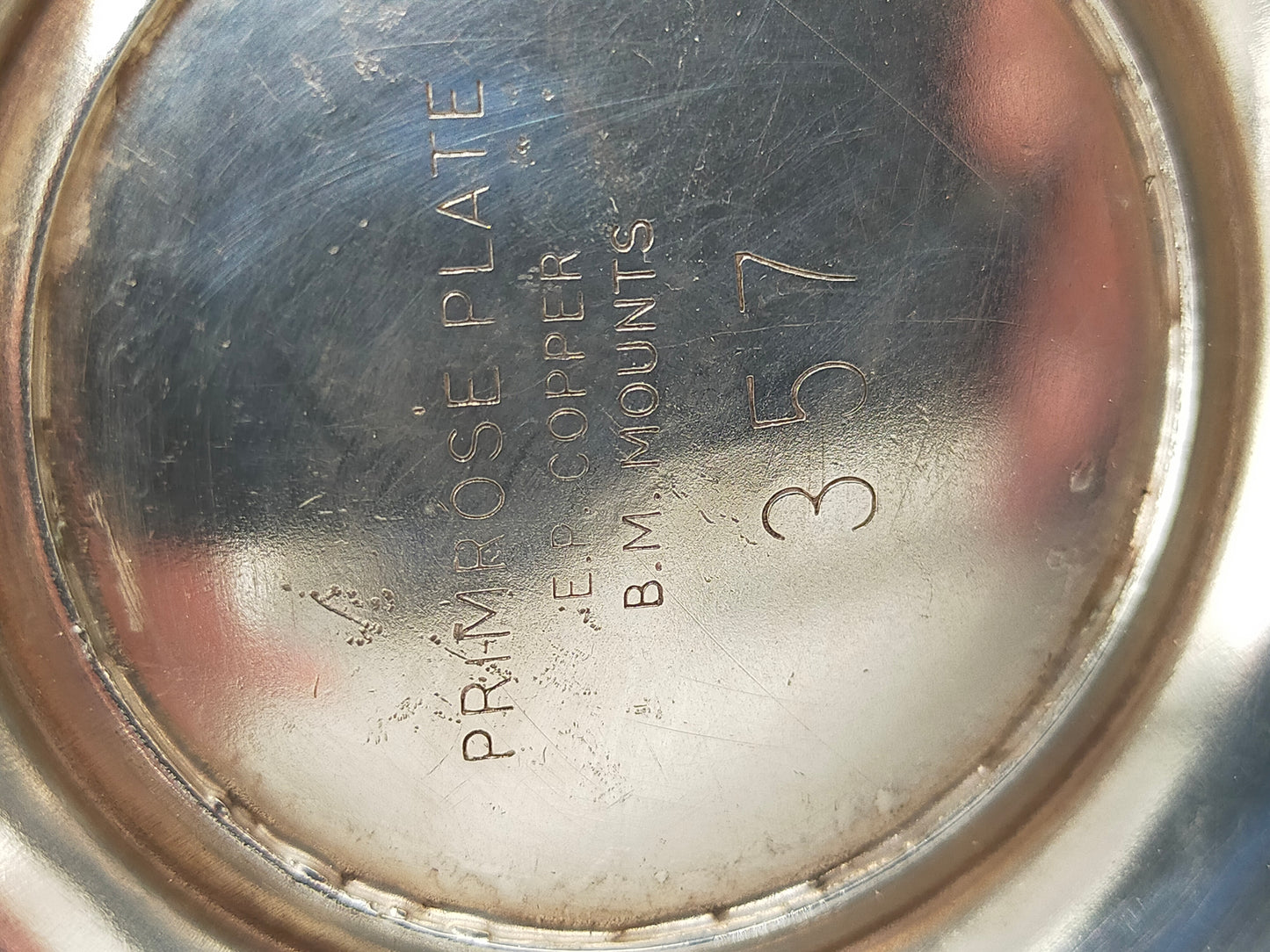 Antike Primrose Plate Kaffeekanne – Versilbert auf Kupfer