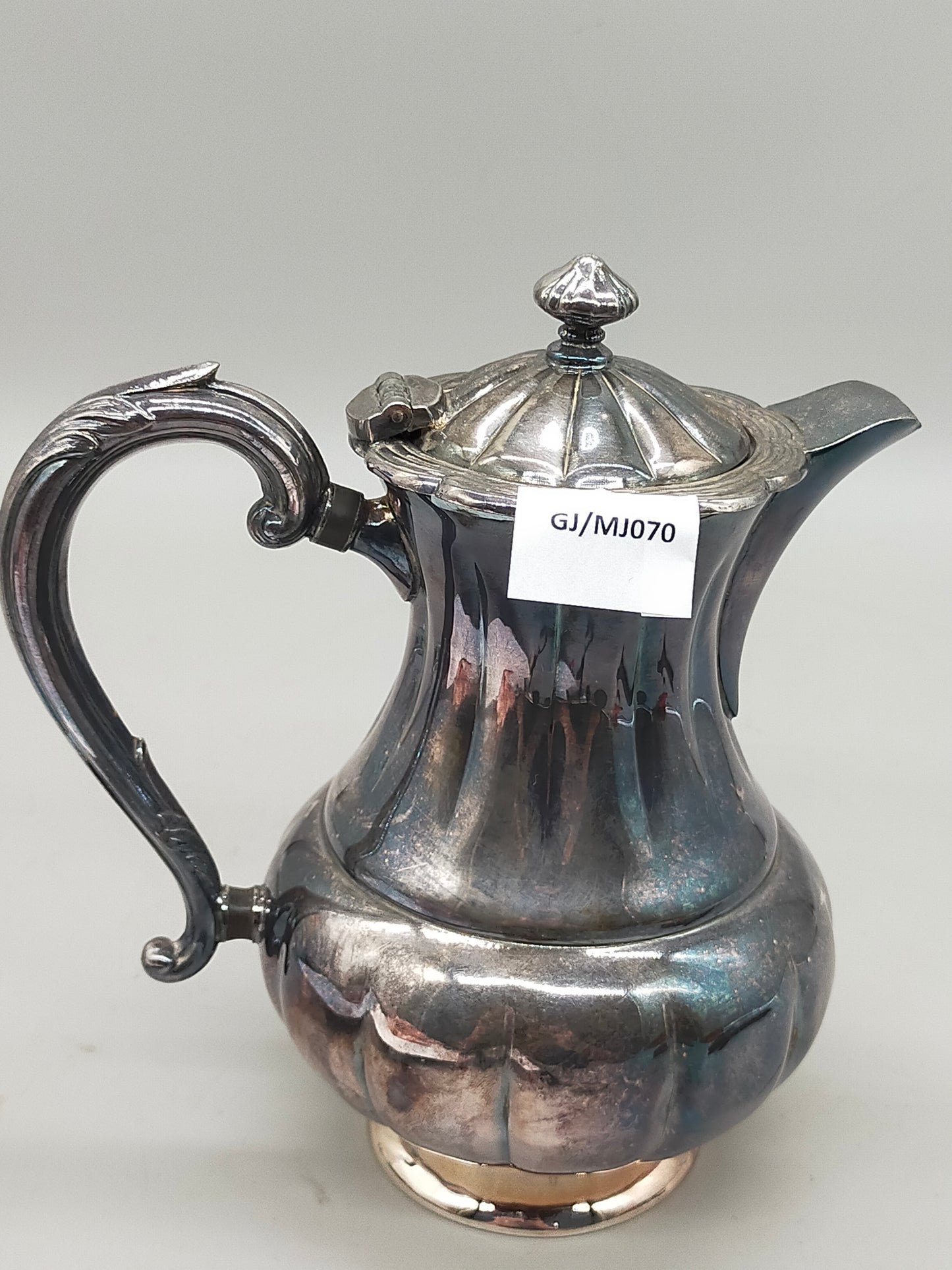 Antike Primrose Plate Kaffeekanne – Versilbert auf Kupfer