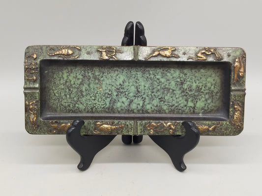 Exklusiver Vintage Bronze Aschenbecher – Sternzeichen Relief