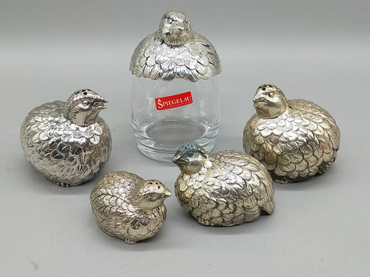 Wachtel Salz- und Pfefferstreuer Set aus Metall – Mit Spiegelau Glas