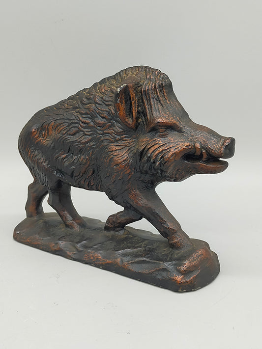 Massive Wildschwein Skulptur Bronze Dekoration – Rustikaler Keiler