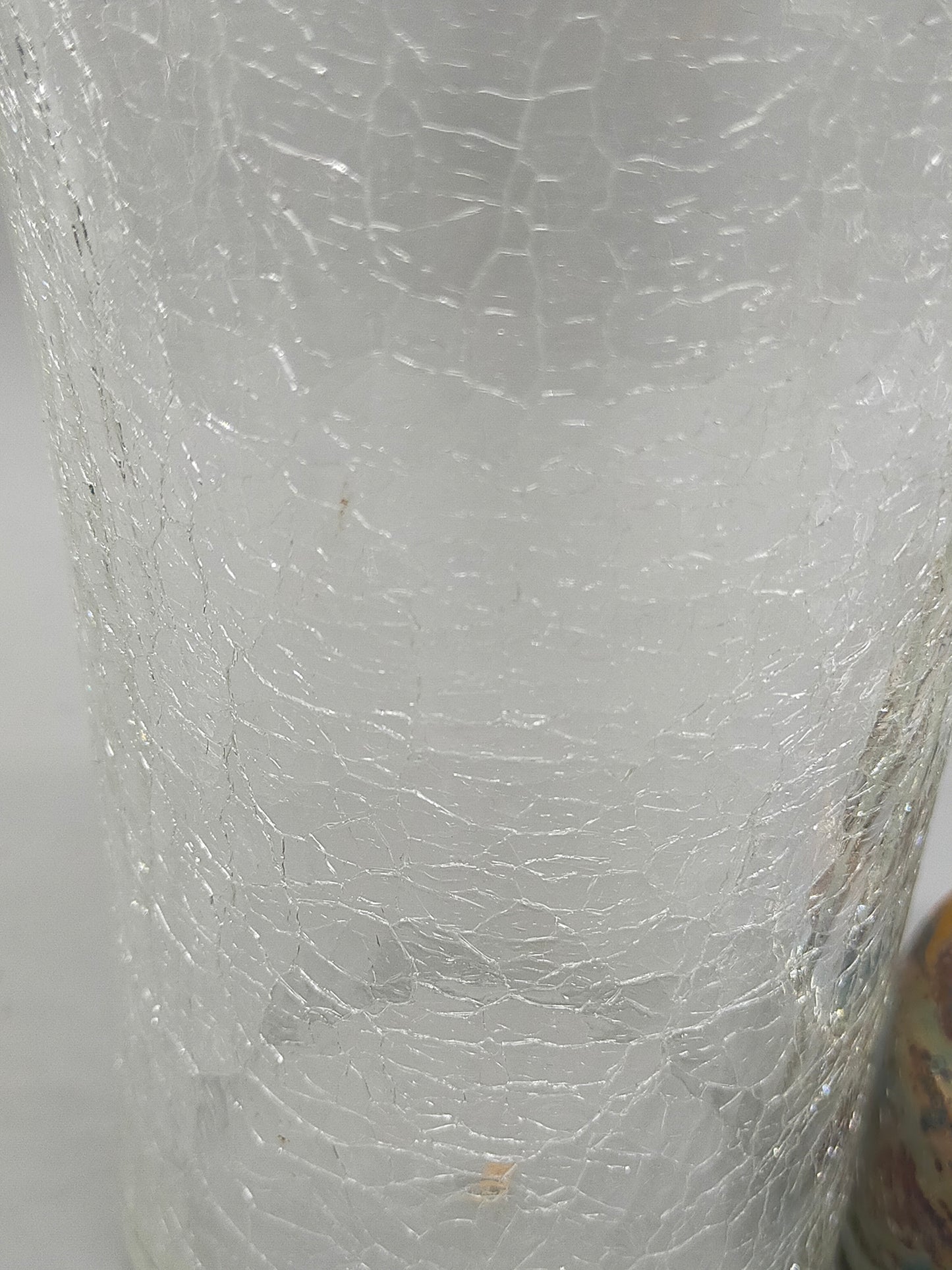 Vintage Cocktailshaker aus Crackle-Glas – Mid-Century Bar-Accessoire