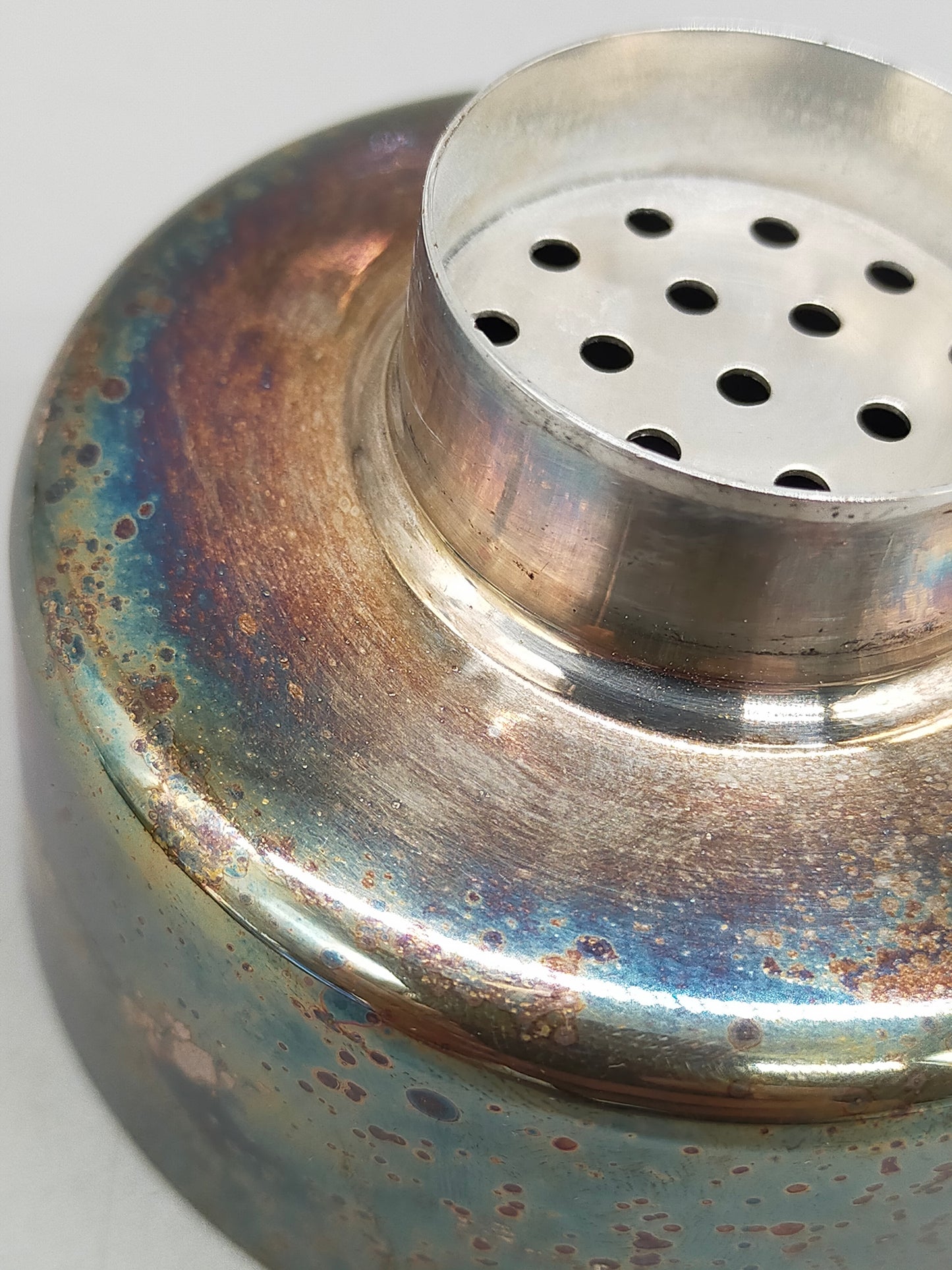 Vintage Cocktailshaker aus Crackle-Glas – Mid-Century Bar-Accessoire