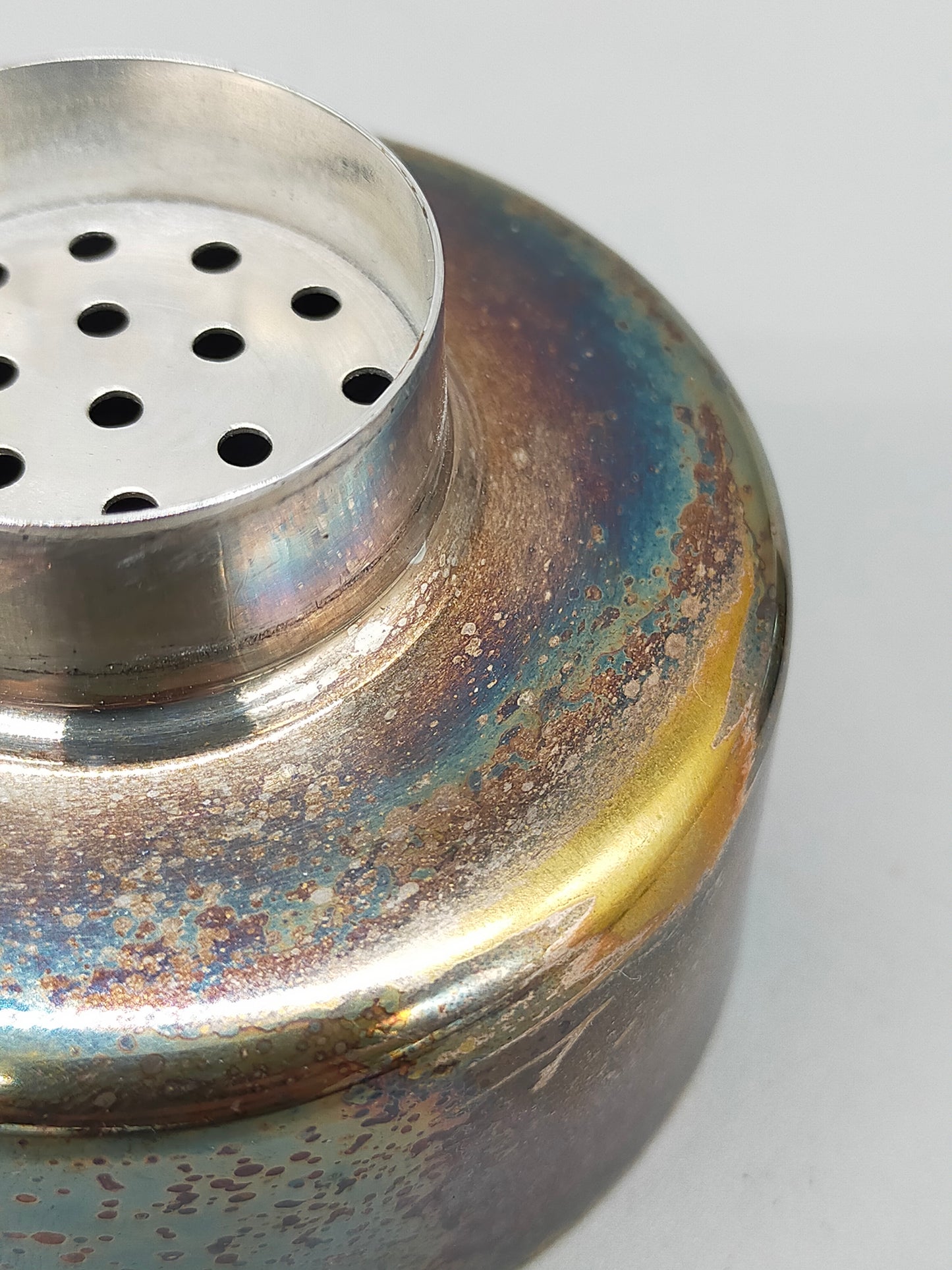 Vintage Cocktailshaker aus Crackle-Glas – Mid-Century Bar-Accessoire