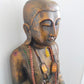 Große Buddha Statue aus Holz – Handgefertigte Tempelfigur mit Perlenkette