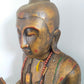 Große Buddha Statue aus Holz – Handgefertigte Tempelfigur mit Perlenkette