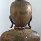 Große Buddha Statue aus Holz – Handgefertigte Tempelfigur mit Perlenkette