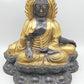 Antike Doppel-Buddha Statue – Spirituelle Kunst aus Bronze & Gold-Finish
