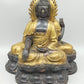 Antike Doppel-Buddha Statue – Spirituelle Kunst aus Bronze & Gold-Finish
