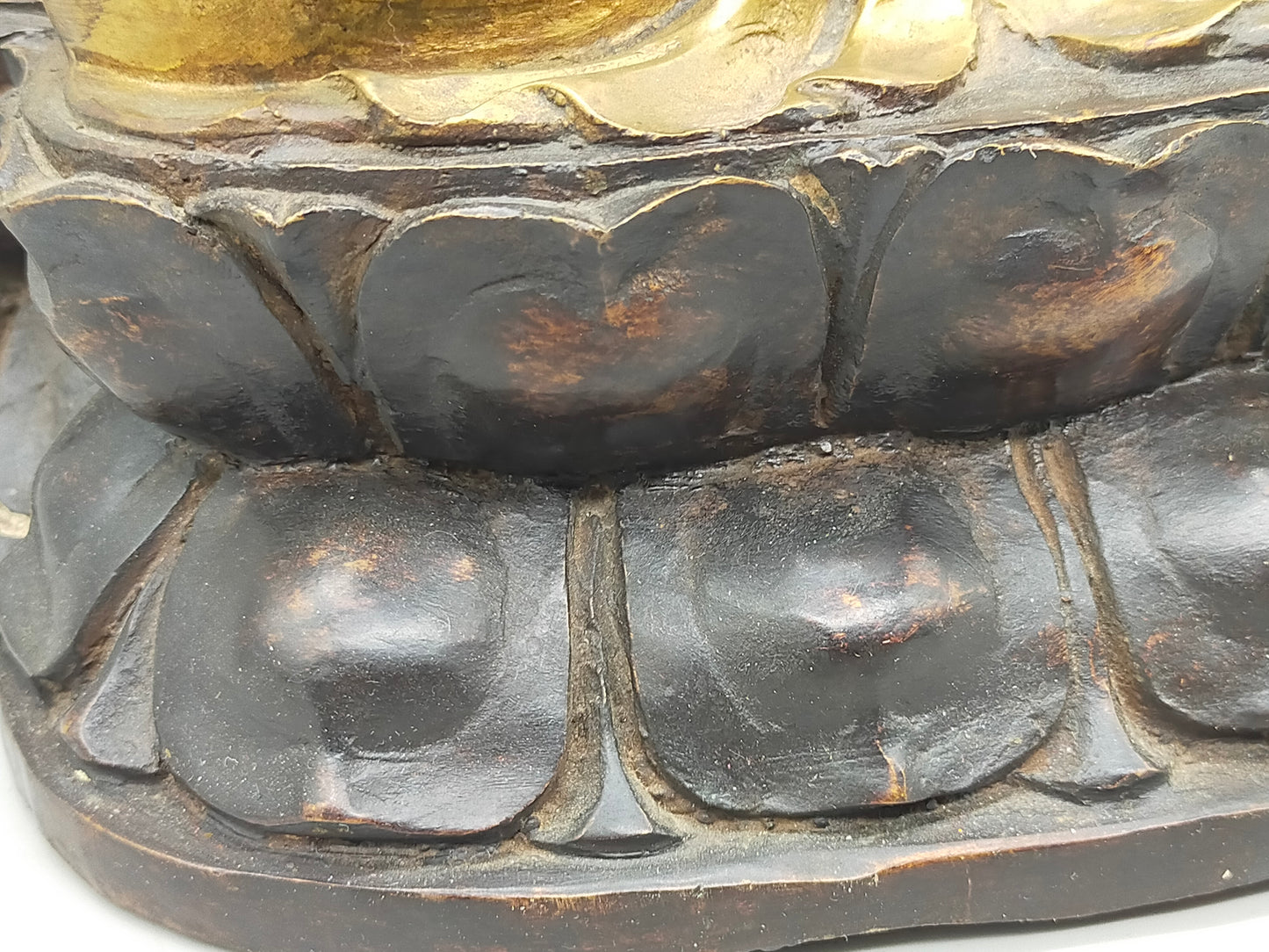 Antike Doppel-Buddha Statue – Spirituelle Kunst aus Bronze & Gold-Finish