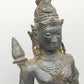 Antike Bronze Statue Phareon Lady – Stehende Figur im Khmer Stil