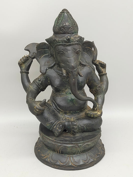 Antike Ganesha Bronze Statue – Spirituelle Deko & Handwerkskunst