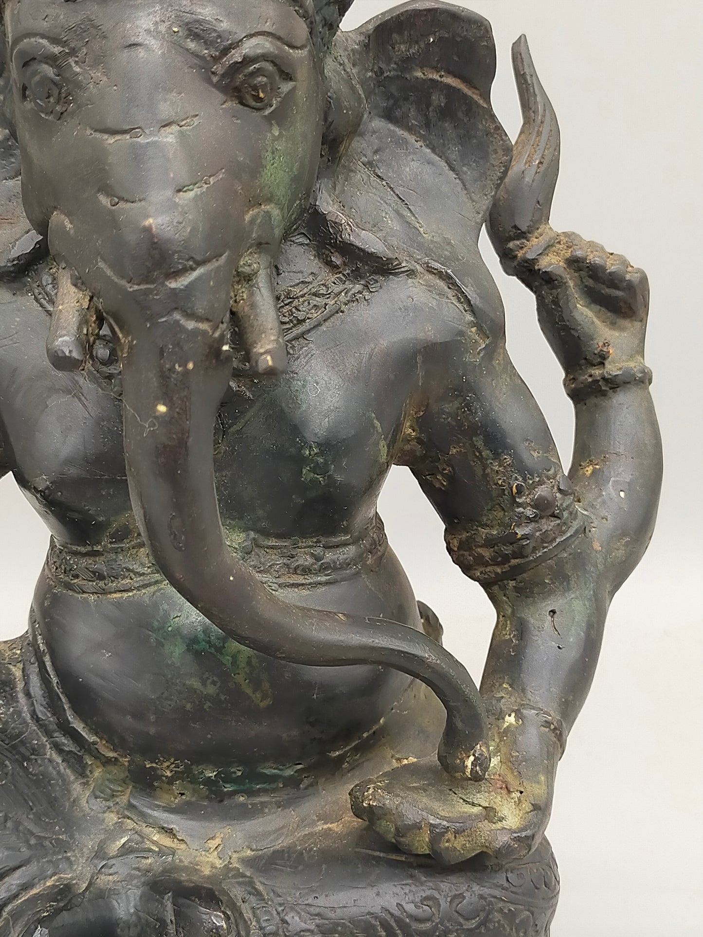 Antike Ganesha Bronze Statue – Spirituelle Deko & Handwerkskunst