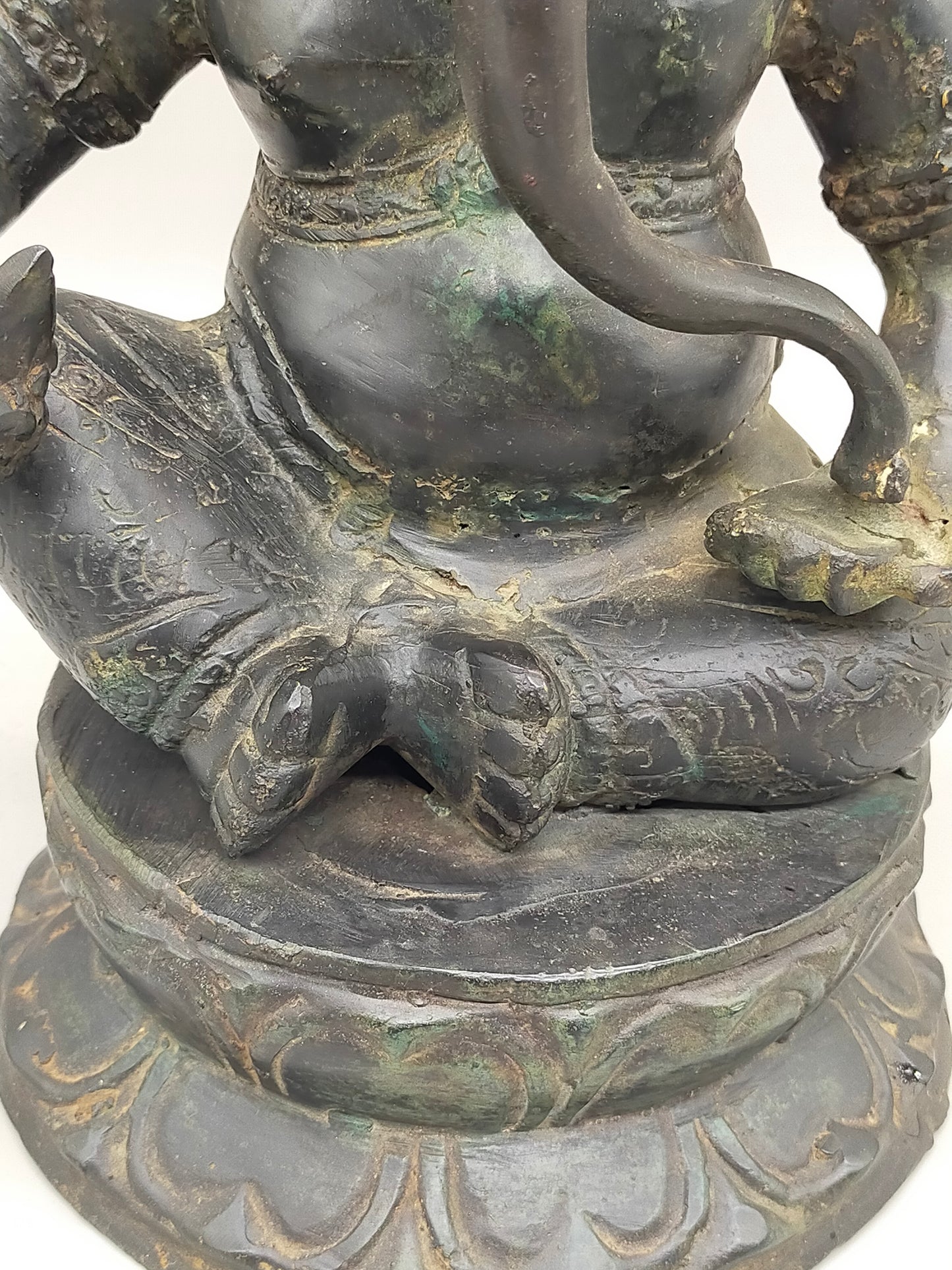 Antike Ganesha Bronze Statue – Spirituelle Deko & Handwerkskunst
