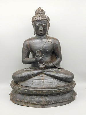 Große Antik Buddha Statue aus Bronze – Spirituelle Dekoration
