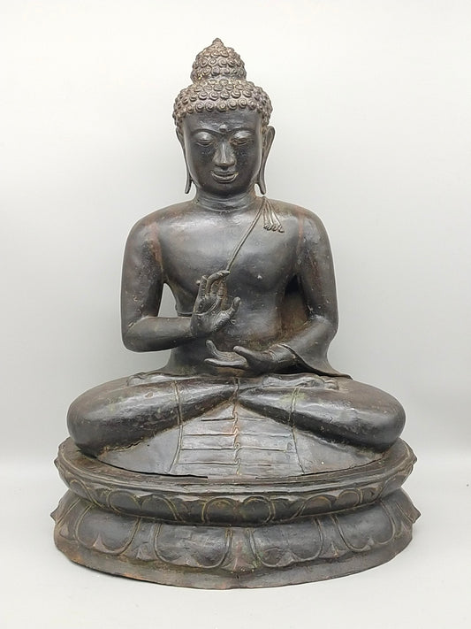 Große Antik Buddha Statue aus Bronze – Spirituelle Dekoration