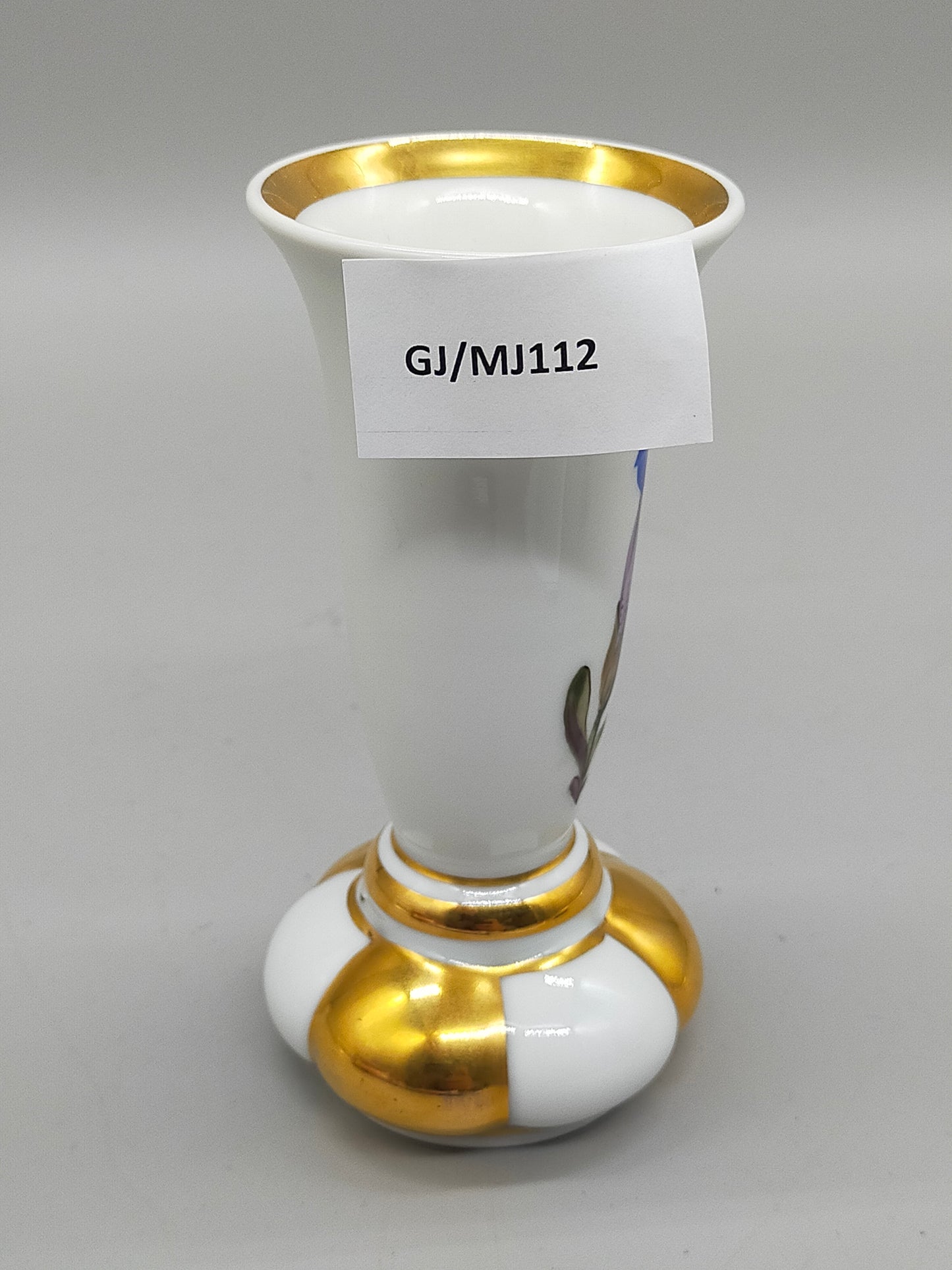 Edle Schoenau Porzellan Vase – Handbemalt mit Enzian & Goldstaffage