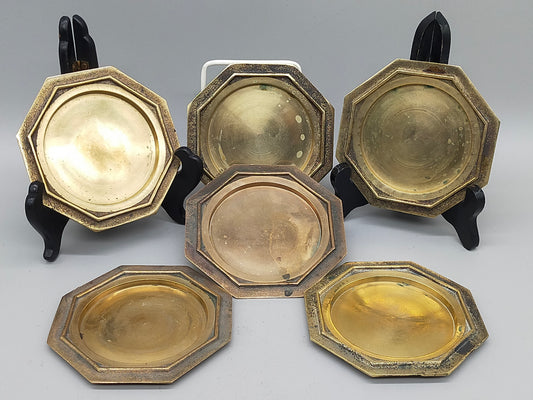 6er Set Gallo Messing Untersetzer – Achteckiges Vintage Design