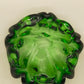 Exklusive Murano Glas Schale – Grünes Vintage Design mit Wellenrand