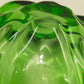 Exklusive Murano Glas Schale – Grünes Vintage Design mit Wellenrand