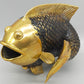 Antike Messing Fisch Skulptur – Kunstvolle Dekoration im Vintage Stil