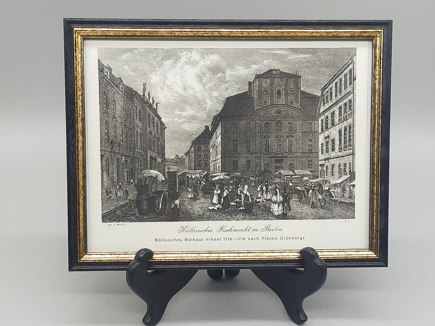 Historisches Bild Cöllnischer Fischmarkt Berlin – Edler Holzrahmen