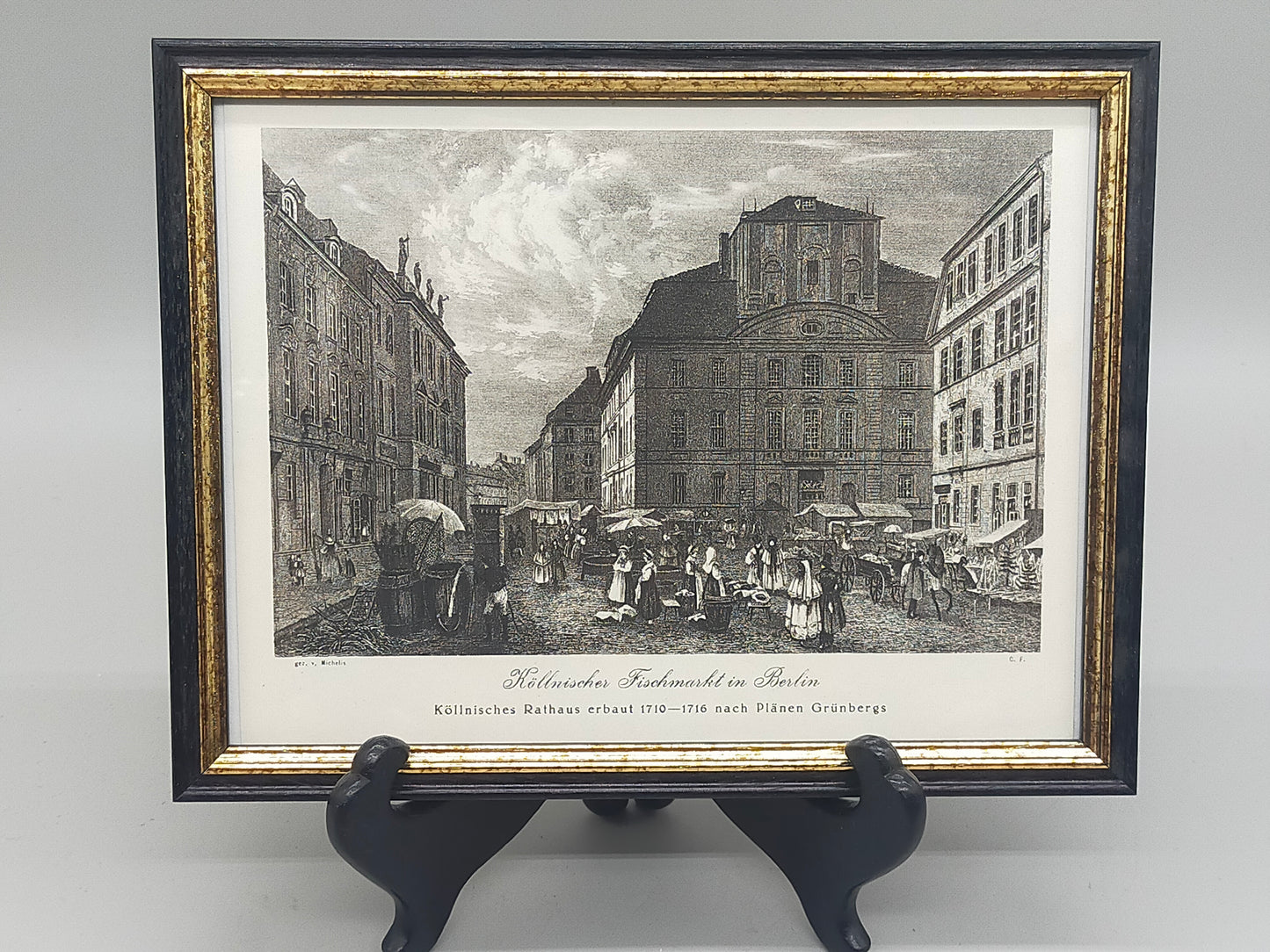 Historisches Bild Cöllnischer Fischmarkt Berlin – Edler Holzrahmen