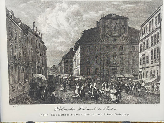 Historisches Bild Cöllnischer Fischmarkt Berlin – Edler Holzrahmen