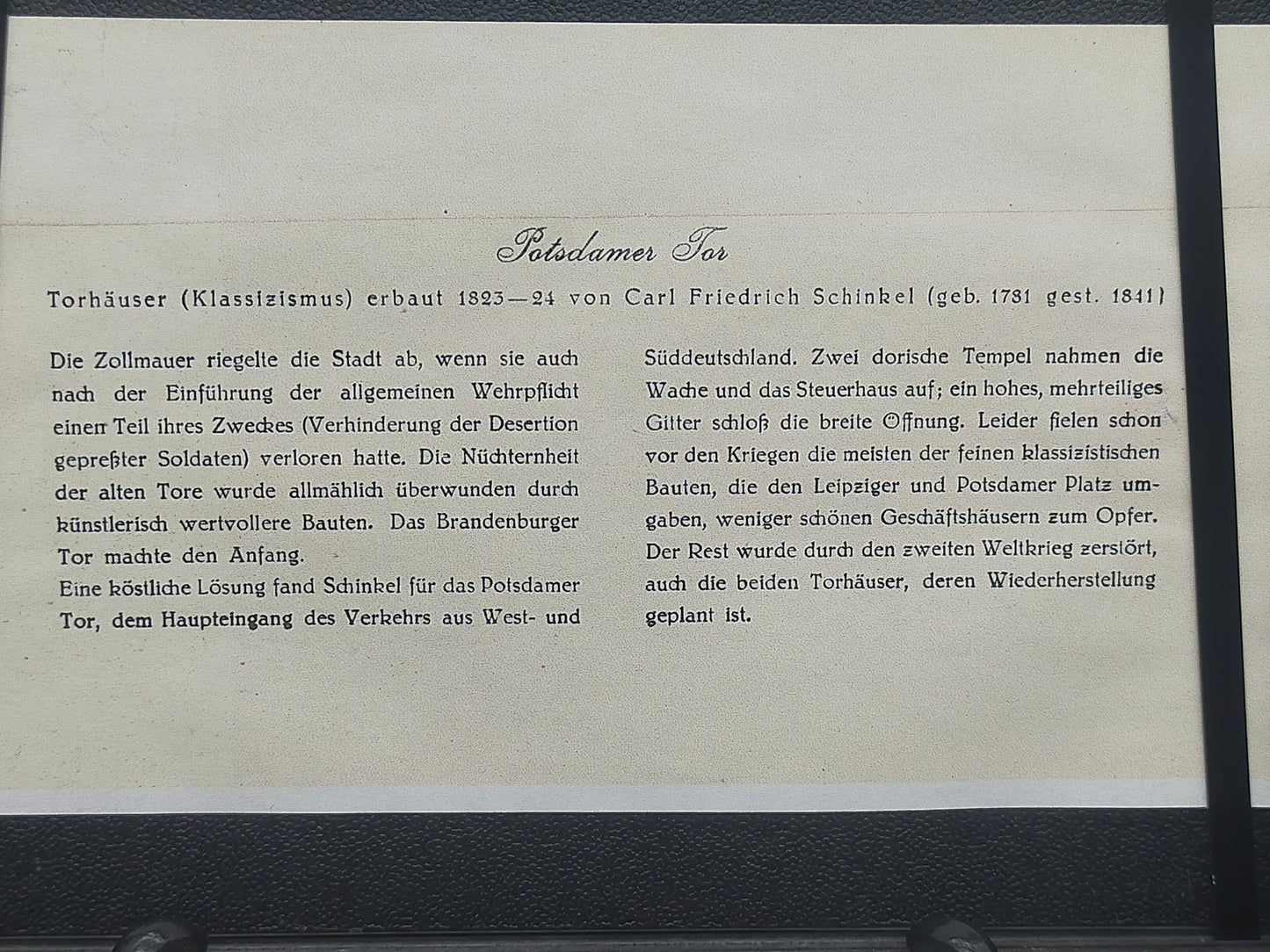 Historischer Bild: Das Potsdamer Tor in Berlin – Edler Rahmen & Schinkel-Design