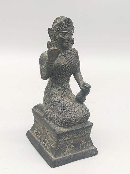 Antike Bronze Figur Nang Kwak – Traditioneller Glücksbringer aus Thailand