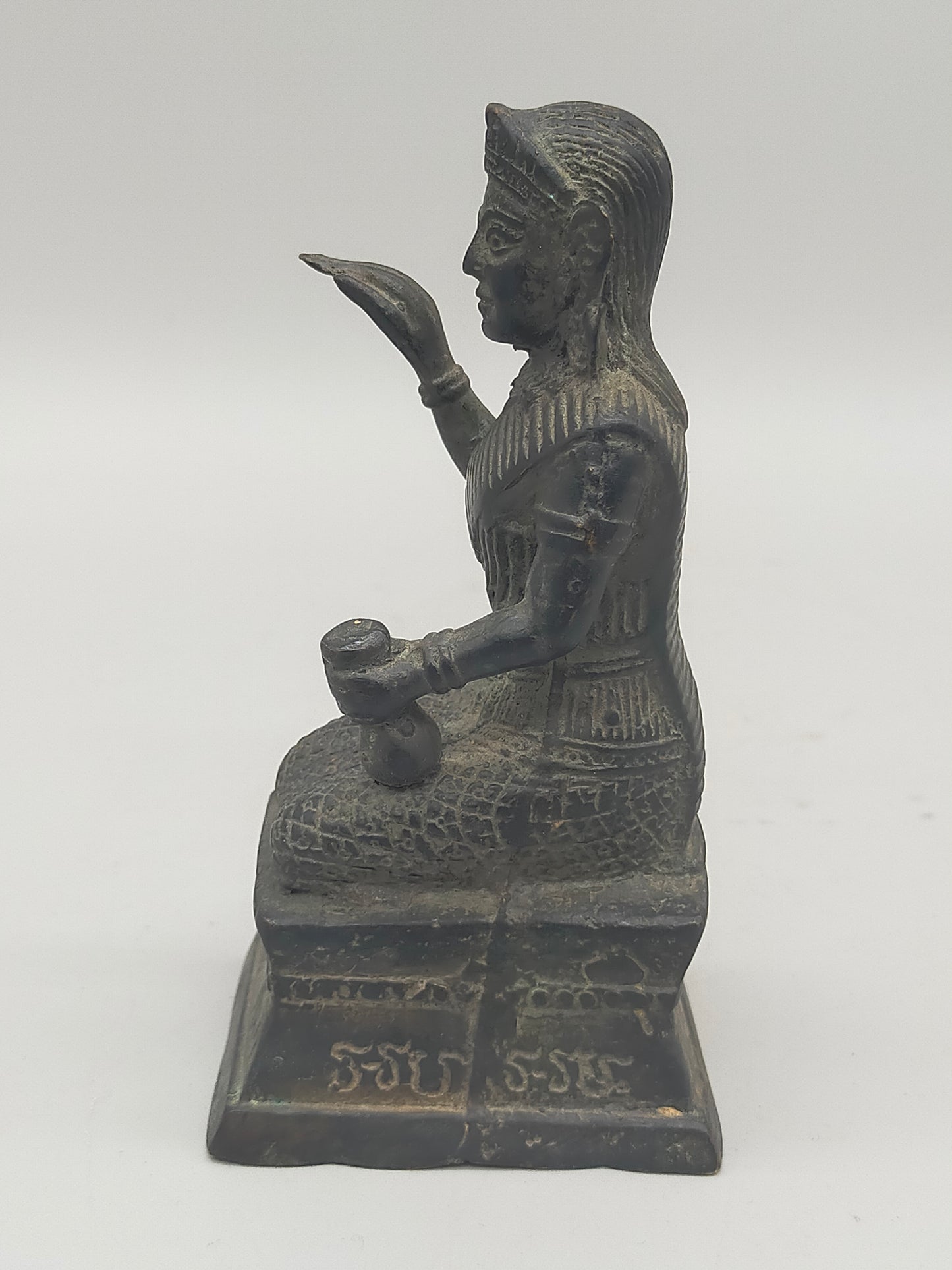 Antike Bronze Figur Nang Kwak – Traditioneller Glücksbringer aus Thailand