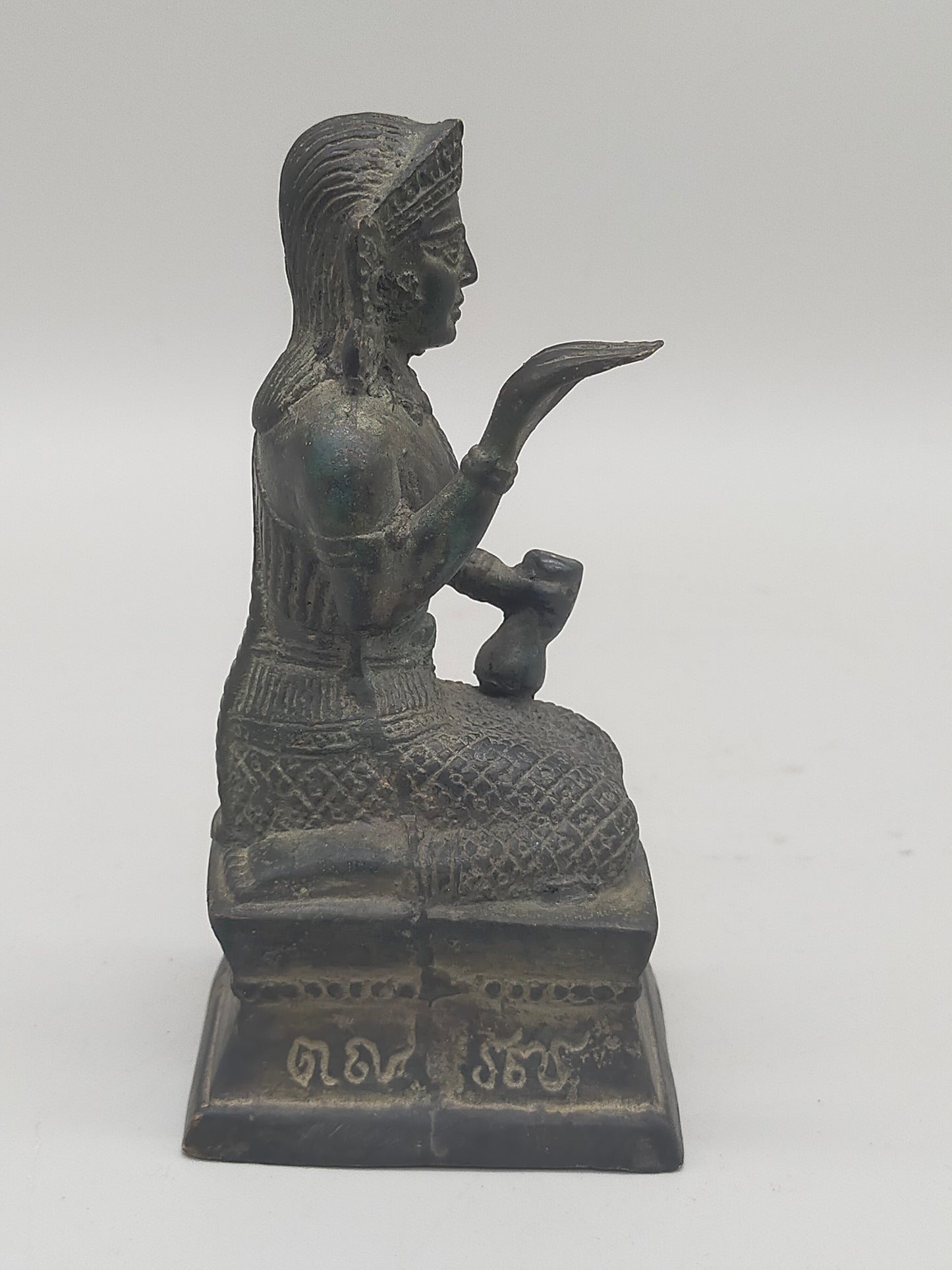 Antike Bronze Figur Nang Kwak – Traditioneller Glücksbringer aus Thailand
