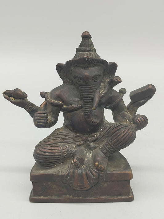 Antike Ganesha Statue aus Bronze – Spirituelle Dekoration & Handarbeit