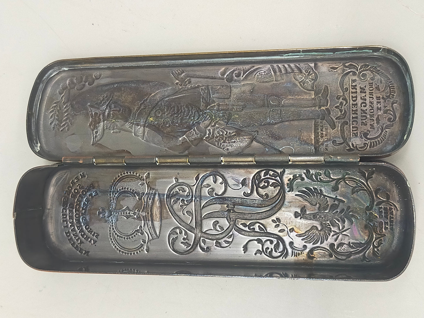 Antike Iserlohner Tabakdose Friedrich der Große – Messing & Kupfer