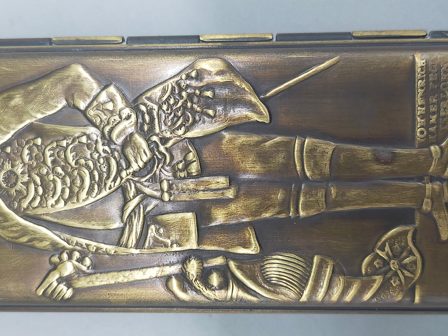 Antike Iserlohner Tabakdose Friedrich der Große – Messing & Kupfer