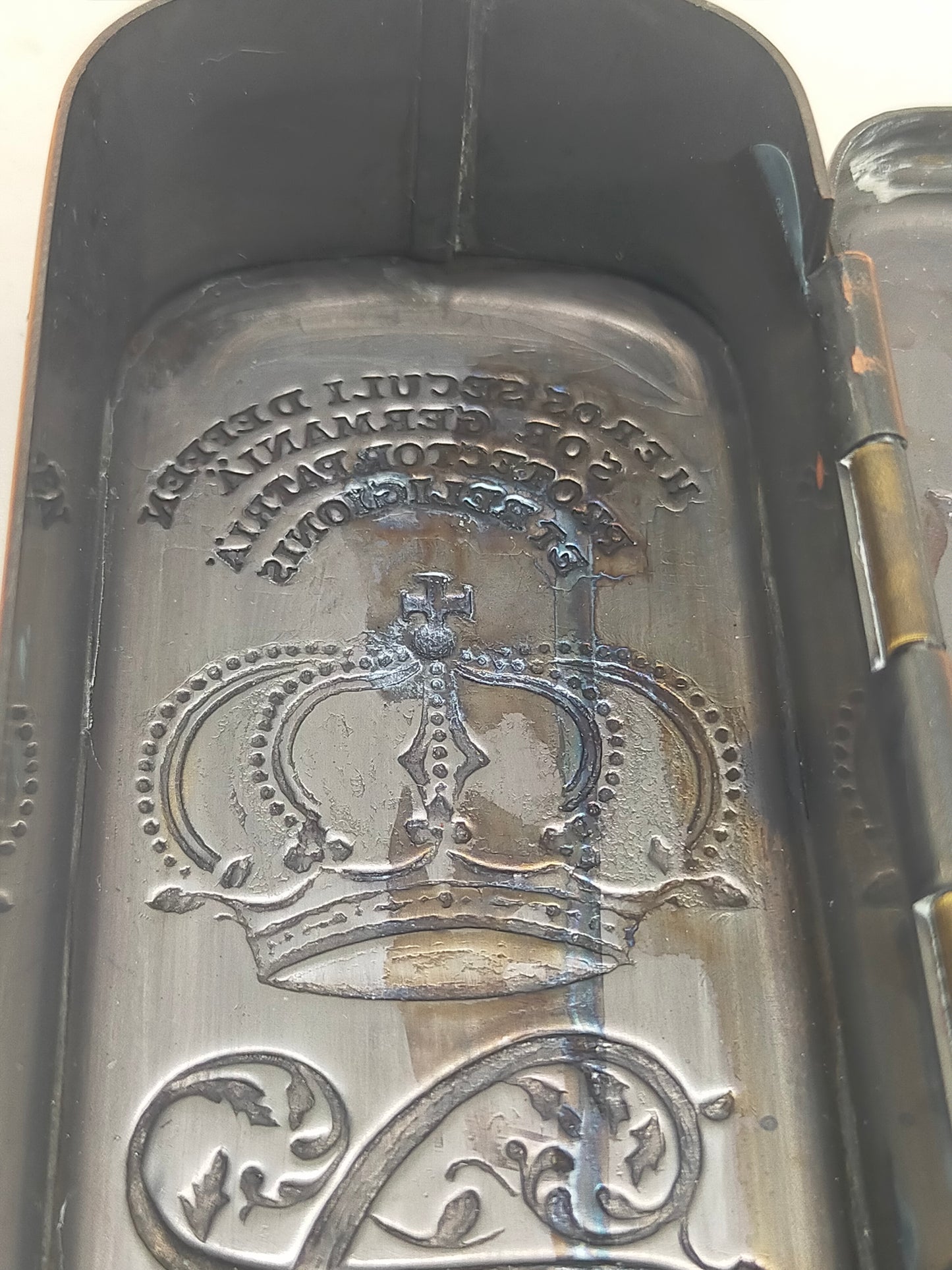 Antike Iserlohner Tabakdose Friedrich der Große – Messing & Kupfer