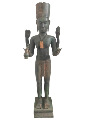 Große Bronze Skulptur Vishnu – Antiker Stil, Spirituelle Dekoration