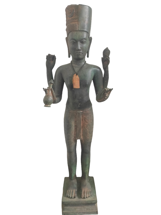 Große Bronze Skulptur Vishnu – Antiker Stil, Spirituelle Dekoration