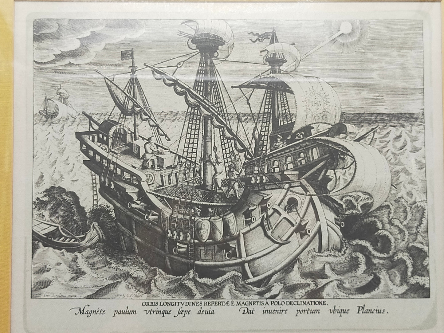 Historisches Bild "Orbis Longitudines" – Ioan Stradanus Maritimer Kupferstich