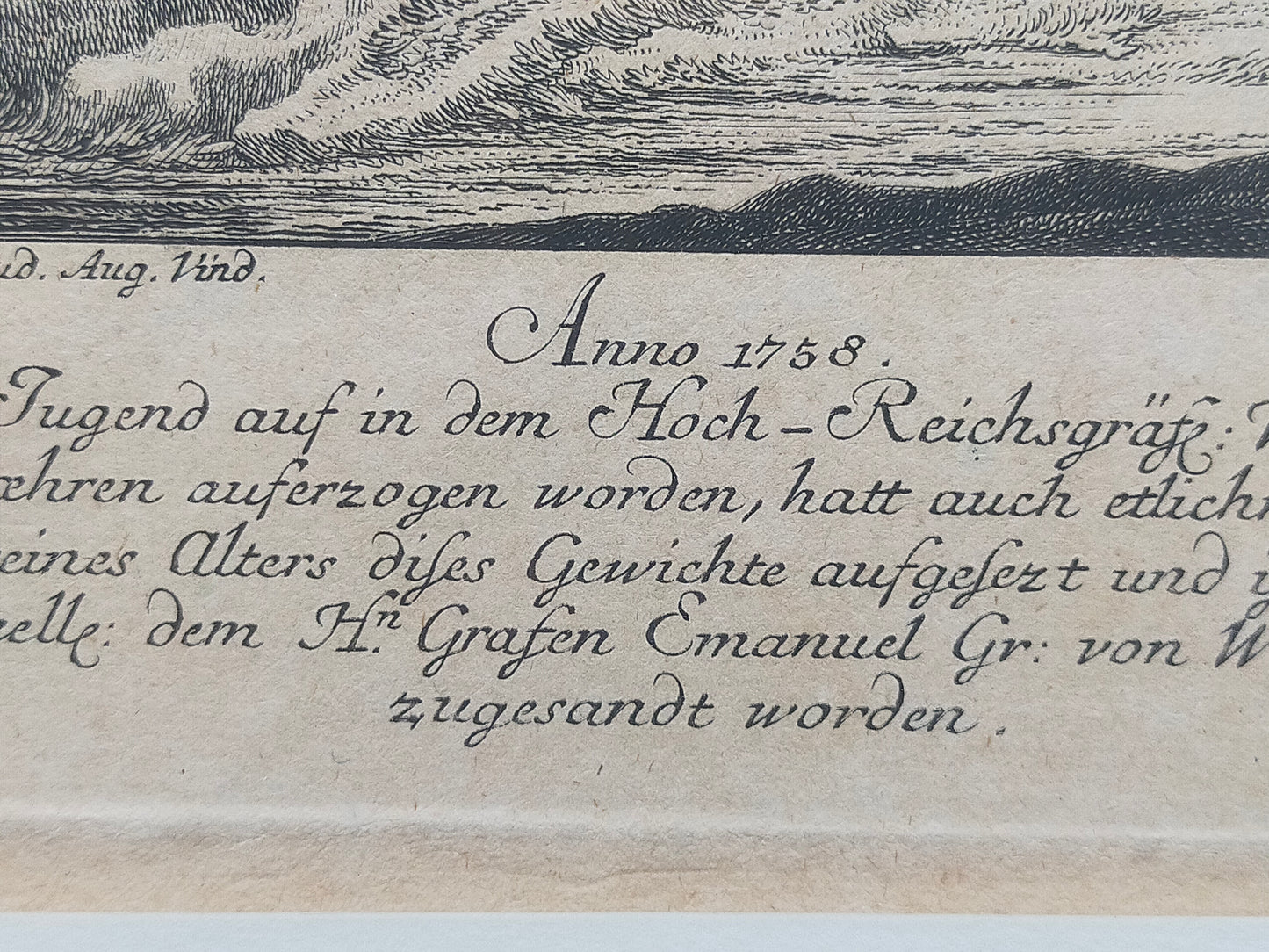 Historische Tierdarstellung von 1758 – Edler Kupferstich im Holzrahmen