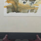 Original Aquarell M. Krannov – Bäuerin am Brunnen im Holzrahmen