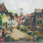 Historisches Original Aquarell Alpenländische Dorfscene – Signiert W. Howard 42